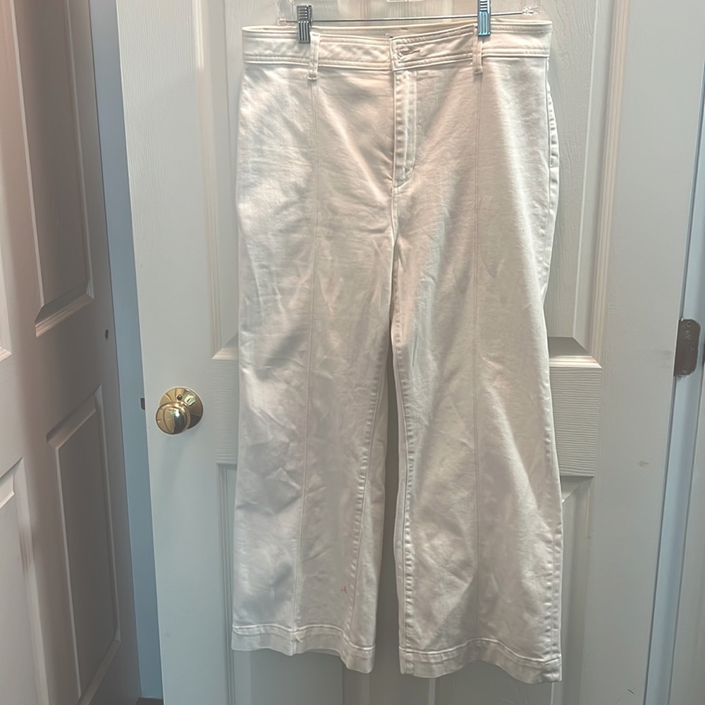 Paige Anessa White Wide Leg Jeans Size 32